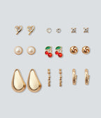 9 Pairs Earrings Set — Gold — view 2