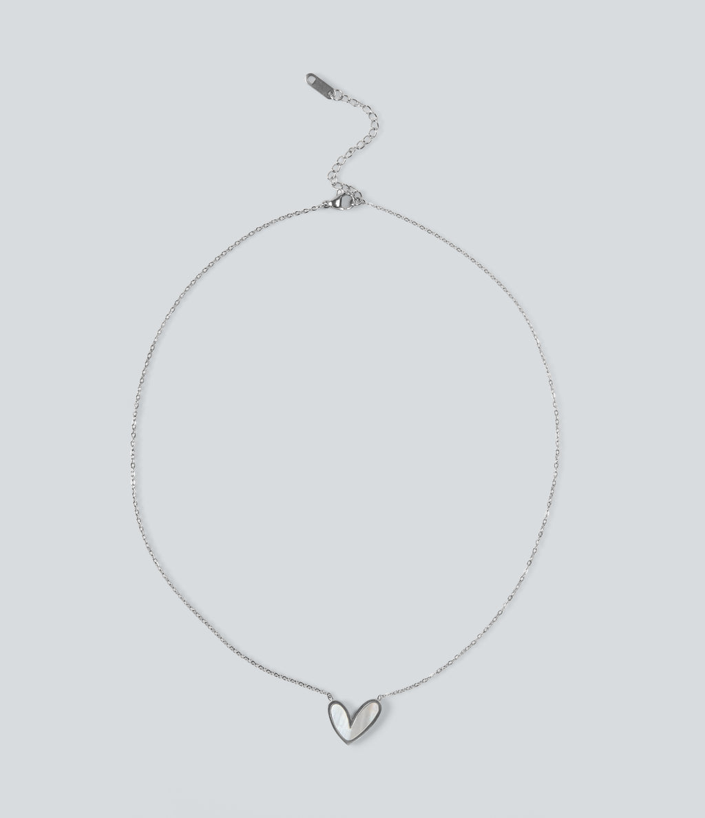Fritillaria Heart Necklace — Silver — view 4