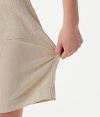 High Waisted Casual Linen-Feel Shorts 7'' with Pockets — Dune Mirage — view 6