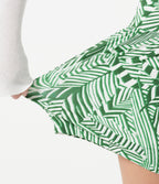 High Waisted 2-in-1 Tropical Plant Print Shorts 5'' with Pockets — Evergreen Palm Maze — view 6
