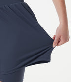 Airy Super High Waisted 2-in-1 InstantCool Yoga Shorts 9'' with Pockets — Mood Indigo — view 8