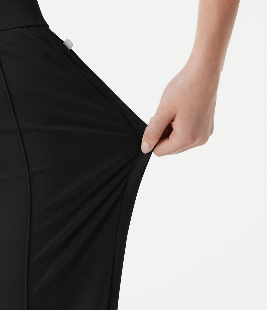 High Waisted Quick Dry Golf Shorts with Pockets 7''-Golf Tee-UPF40+ — Black — view 8