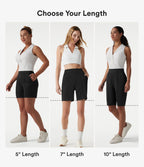 High Waisted Quick Dry Golf Shorts with Pockets 7''-Golf Tee-UPF40+ — Black — view 2