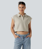 Dropped Short Sleeve Color Block Casual T-Shirt — Silver Lining — view 4