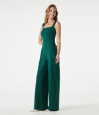 Square Neck Built-in Bra Sleeveless Jumpsuit-Edition — Rain Forest — view 3