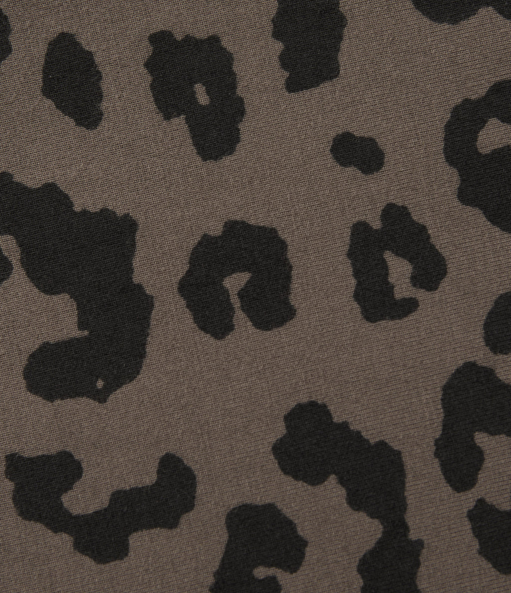 V Neck Short Sleeve Leopard Print Casual T-Shirt — Deep Umber Leopard — view 8