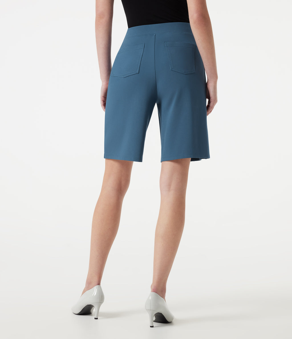High-waisted Decorative Buttons Work Baggy Shorts with Pockets — Stellar — view 2