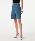 High-waisted Decorative Buttons Work Baggy Shorts with Pockets — Stellar — view 3