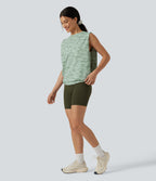 Round Neck Camo Workout Tank Top — Urban Mist Camo — view 6