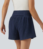 High-waisted 2-in-1 Crinkle Casual Baggy Shorts with Pockets — Spellbound — view 2