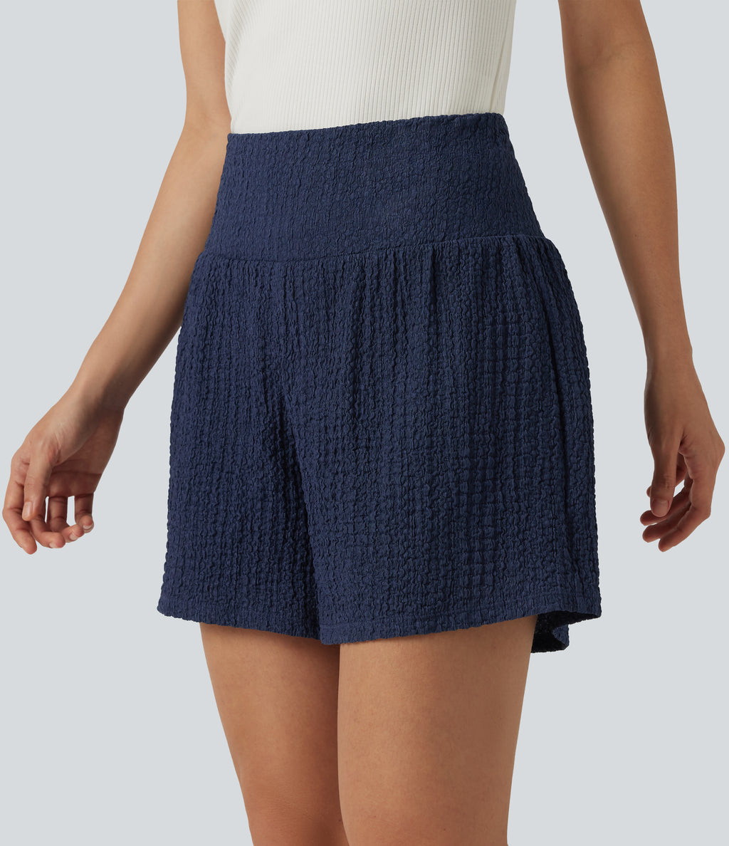 High-waisted 2-in-1 Crinkle Casual Baggy Shorts with Pockets — Spellbound — view 7