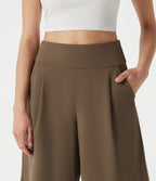 High Waisted Work Baggy Shorts 9'' with Pockets — Sepia — view 4