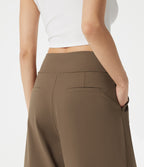 High Waisted Work Baggy Shorts 9'' with Pockets — Sepia — view 5