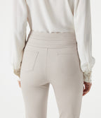 High Waisted Herringbone Work Trousers with Pockets — Earthy Brown — view 5