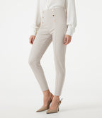High Waisted Herringbone Work Trousers with Pockets — Earthy Brown — view 3