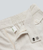 High Waisted Casual Linen-Blend Shorts 6'' with Pockets — Whisper White — view 7