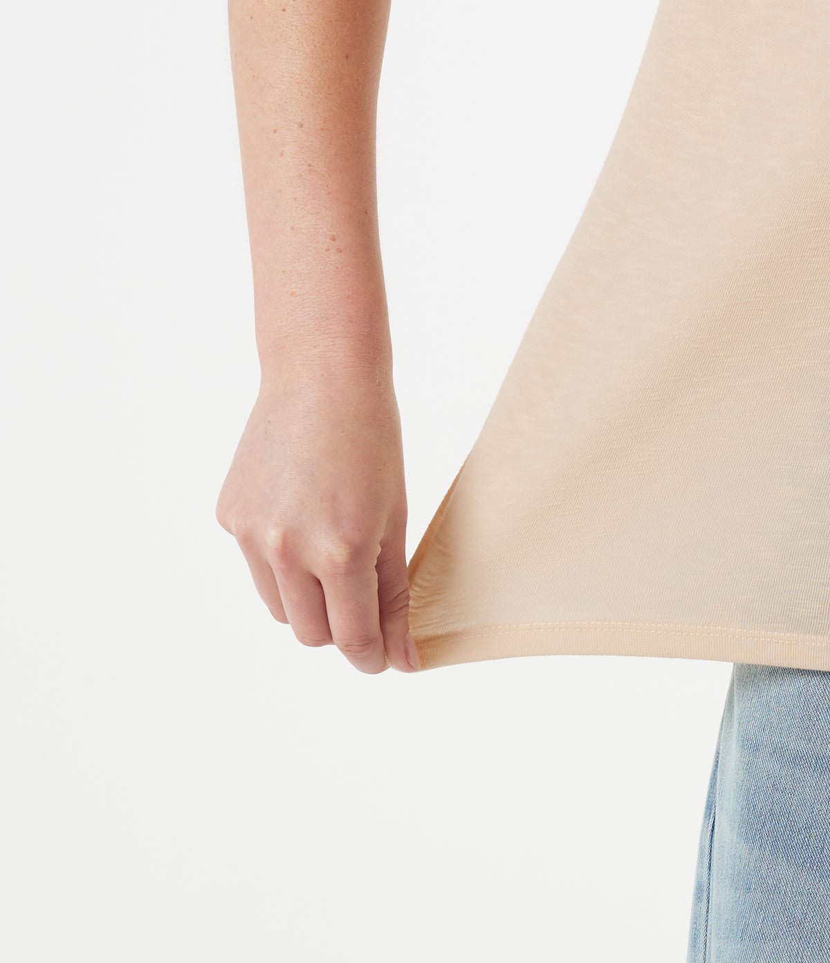 V Neck Short Sleeve Casual T-Shirt — Whisper White — view 6