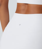 Airy High Waisted Crossover 2-in-1 Lace Hem InstantCool Mini Golf Skirt with Pockets — White — view 6