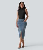 Mock Neck Ruched Sleeveless Casual Bodysuit — Tap Shoe — view 6