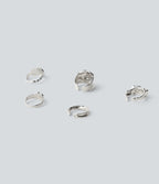 5-Pieces Alloy Rings Set — Silver — additional view