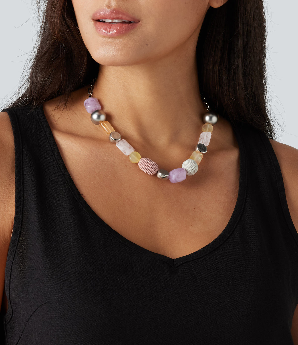 Vacation Style Necklace — Silver — view 3