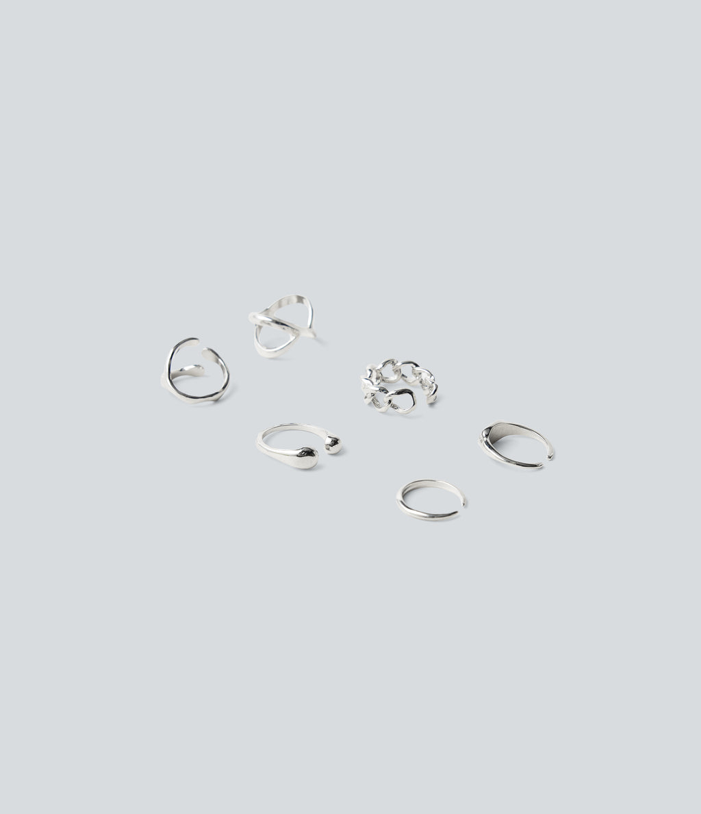 6 Pcs Rings Set — Silver — additional view