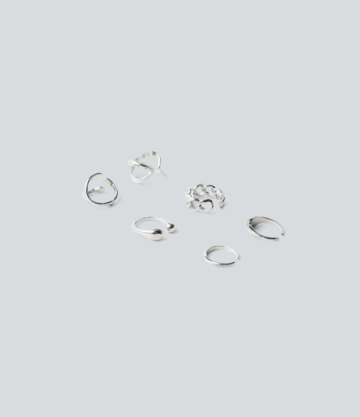 6 Pcs Rings Set — Silver — additional view