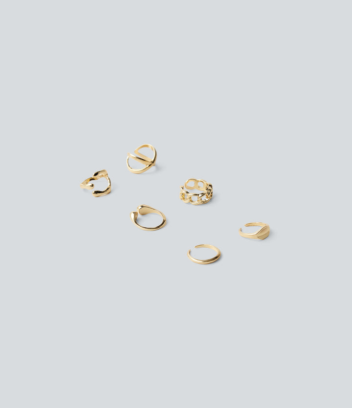 6 Pcs Rings Set — Gold — view 1