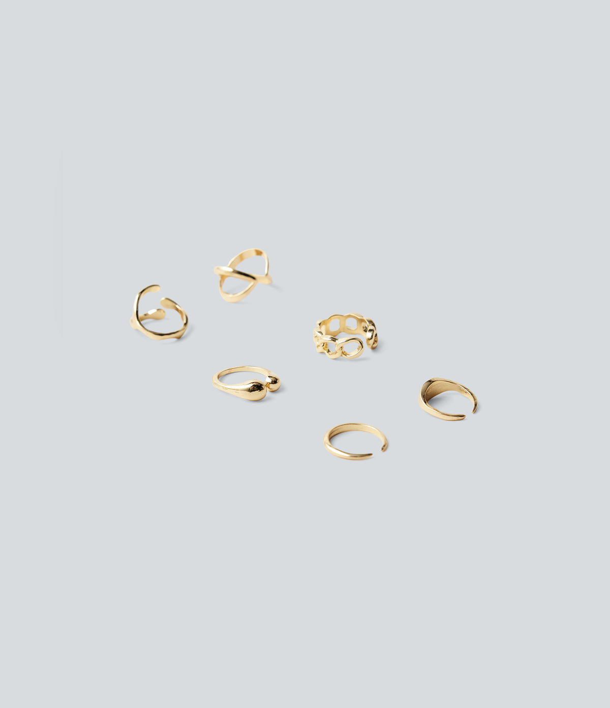 6 Pcs Rings Set — Gold — view 2
