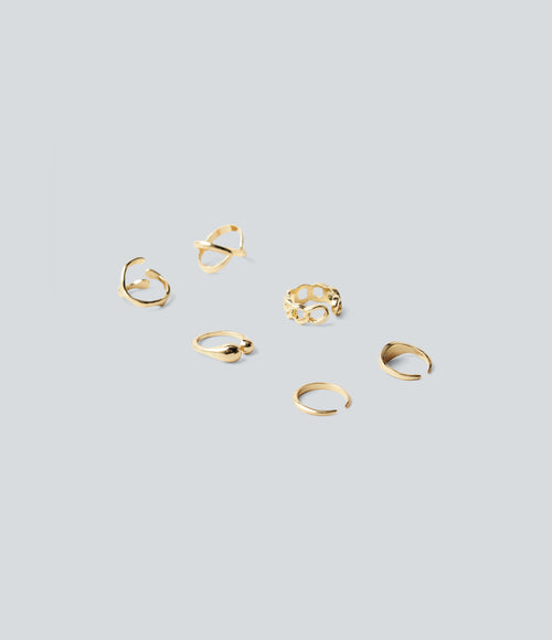 6 Pcs Rings Set — Gold — view 2