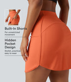Airy HIgh Waisted 2-in-1 InstantCool Mini Golf Skirt with Pockets — Dusty Orange — view 1