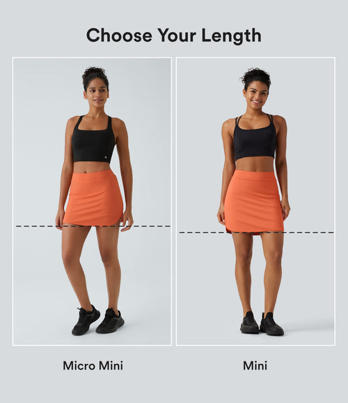 Airy HIgh Waisted 2-in-1 InstantCool Mini Golf Skirt with Pockets — Dusty Orange — view 2