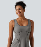 Airy Built-in Bra 2-in-1 InstantCool Mini Yoga Active Dress with Pockets-Edition — Steeple Gray — view 4