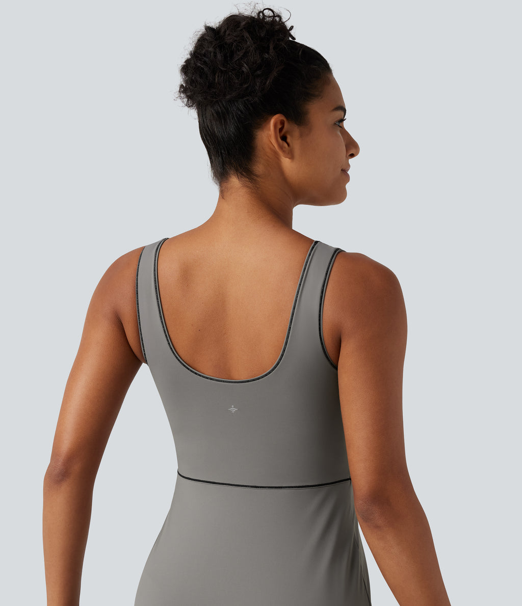 Airy Built-in Bra 2-in-1 InstantCool Mini Yoga Active Dress with Pockets-Edition — Steeple Gray — view 5
