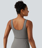 Airy Built-in Bra 2-in-1 InstantCool Mini Yoga Active Dress with Pockets-Edition — Steeple Gray — view 5