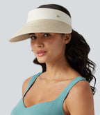 Foldable Packable Visor Hat — Light Beige — view 2