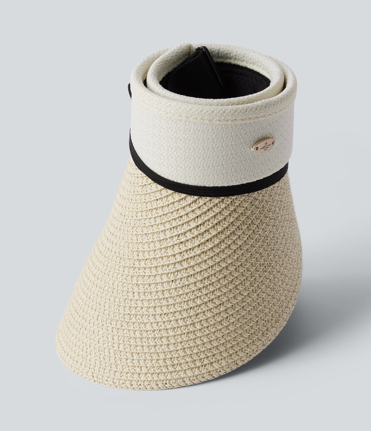 Foldable Packable Visor Hat — Light Beige — view 4