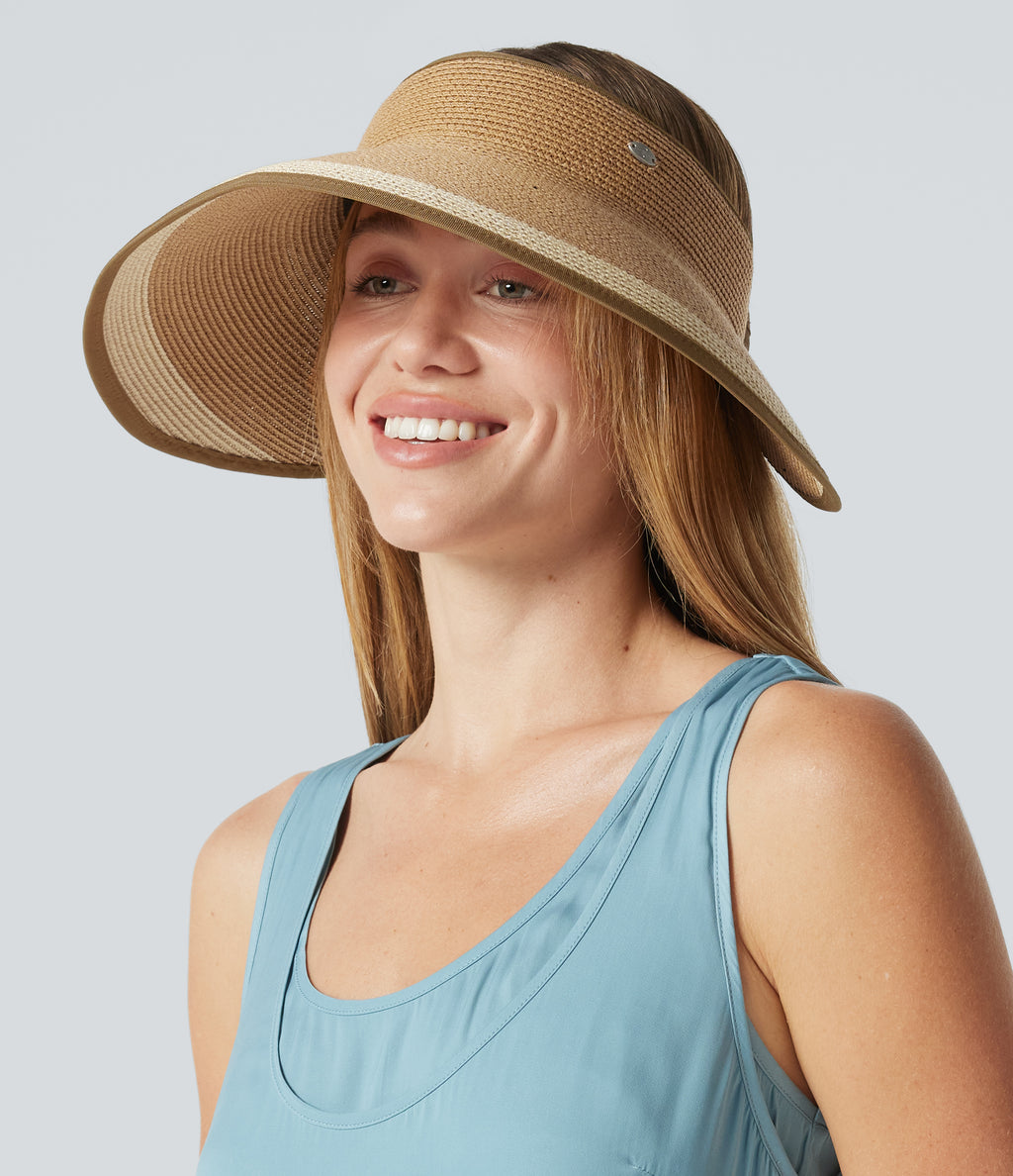 Foldable Packable Visor Hat — Khaki — view 2