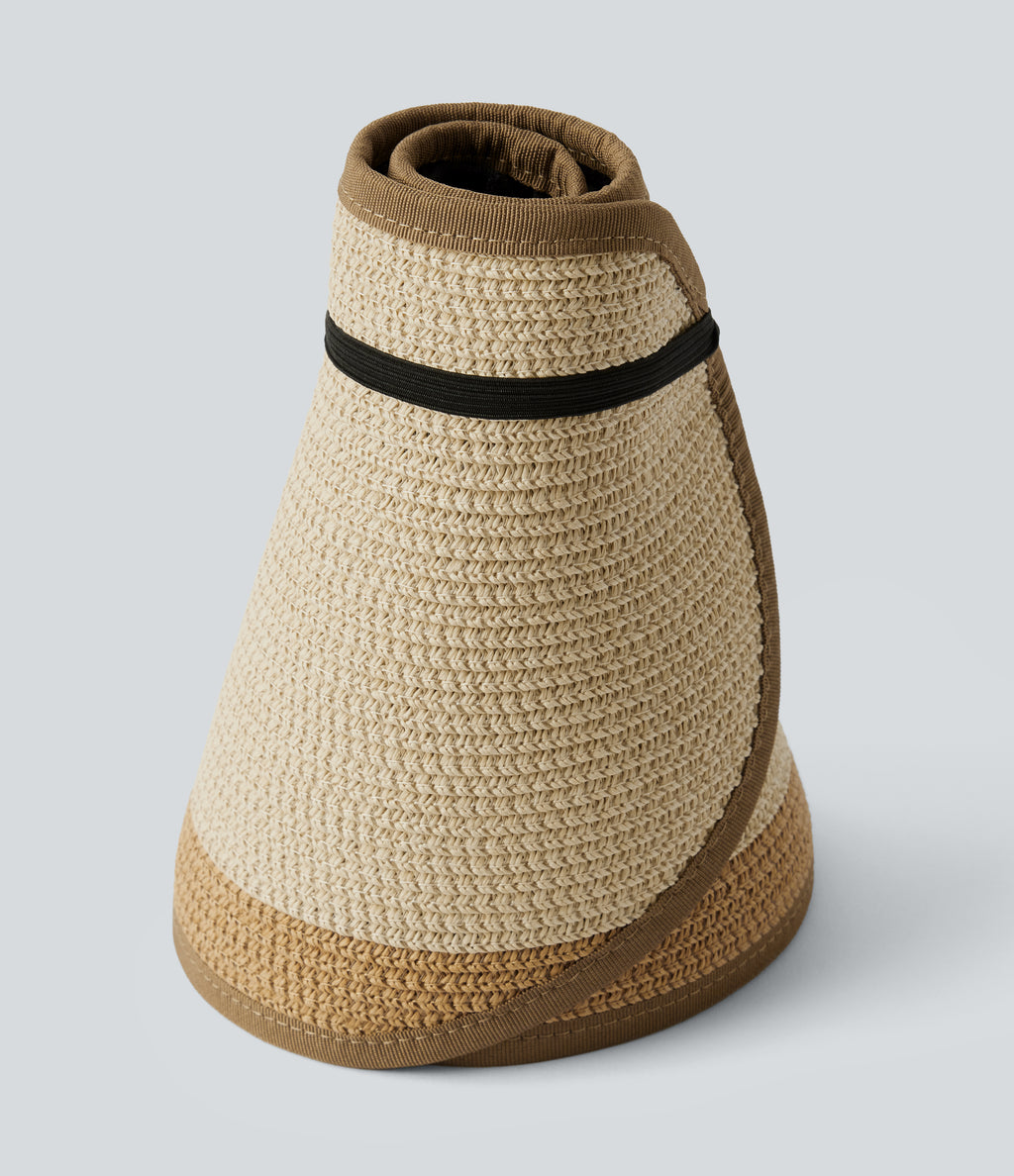 Foldable Packable Visor Hat — Light Beige — additional view