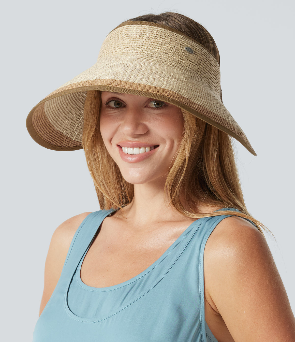 Foldable Packable Visor Hat — Light Beige — additional view