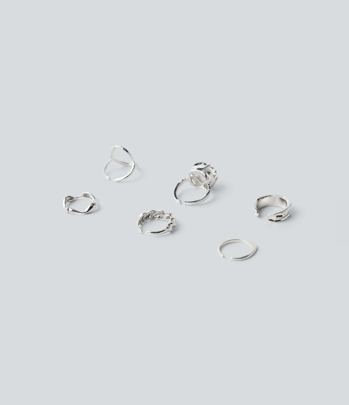 6 Pcs Rings Set — Silver — additional view