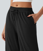 Low Rise Drawstring Dance Balloon Shorts with Pockets — Black — view 4