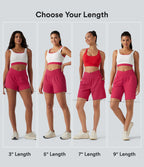 Airy Crossover High Waisted 2-in-1 InstantCool Yoga Shorts 9'' with Pockets — Winterberry — view 2