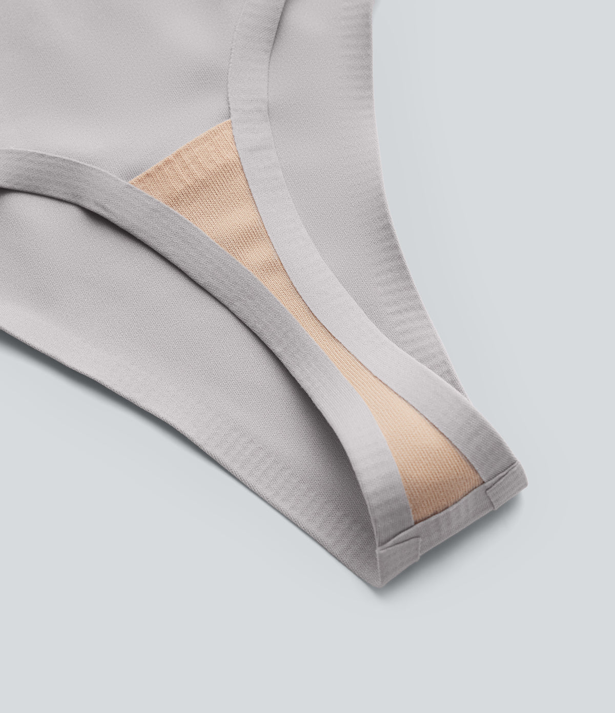 High Waisted Seamless Thong — Steel Gray — view 6