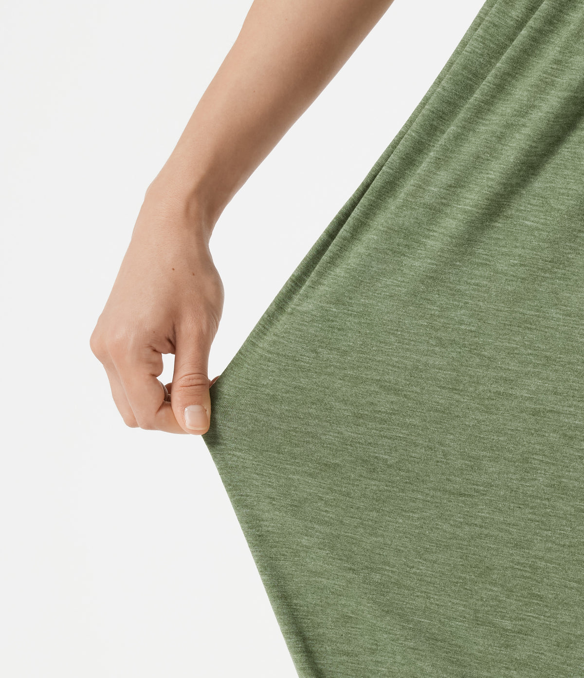 Adjustable Straps Ruched Built-in Bra Heathered Casual Jogger Jumpsuit with Pockets — Light Green Floral Yarn — view 8