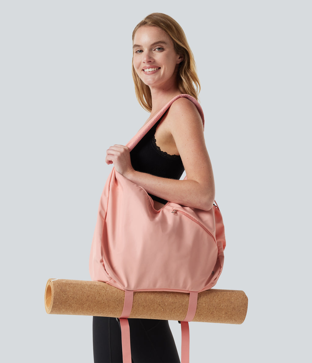 Multifunctional Single Shoulder Yoga Duffle Bag — Pearl Blush — view 2