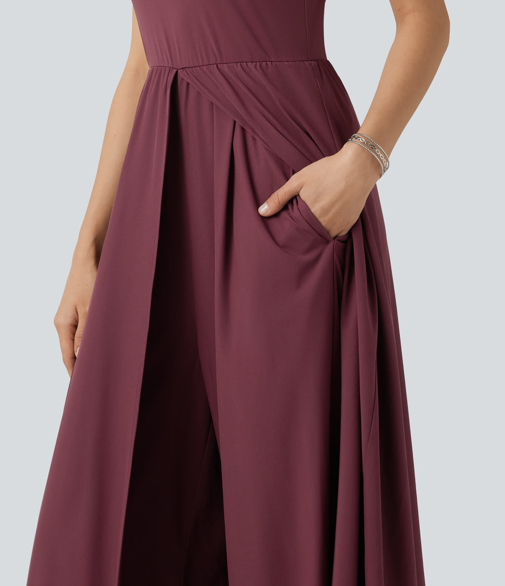Sleeveless Quick Dry Jumpsuit with Pockets-Edition — Amaranth — view 8