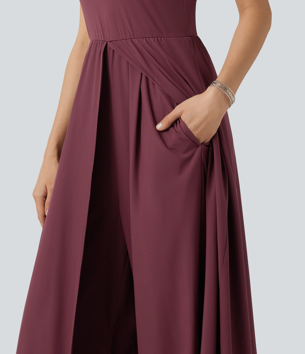 Sleeveless Quick Dry Jumpsuit with Pockets-Edition — Amaranth — view 8