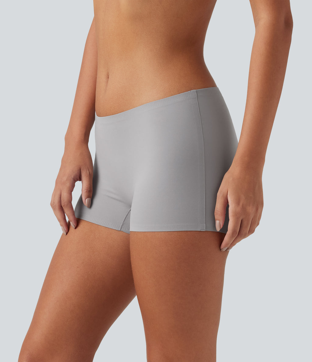 Mid Rise Lounge Smooth Boy Shorts — Steel Gray — view 2