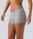 Mid Rise Lounge Smooth Boy Shorts — Steel Gray — view 4